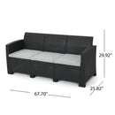 Outdoor 3 Seater Rattan Sofa With Water Resistant Cushions