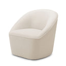 Anson - Swivel Chair With Soft Rounded Back - Off White