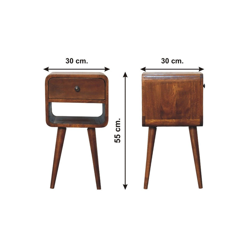 Mini Chestnut Curve Lower Bedside Nifhtstand