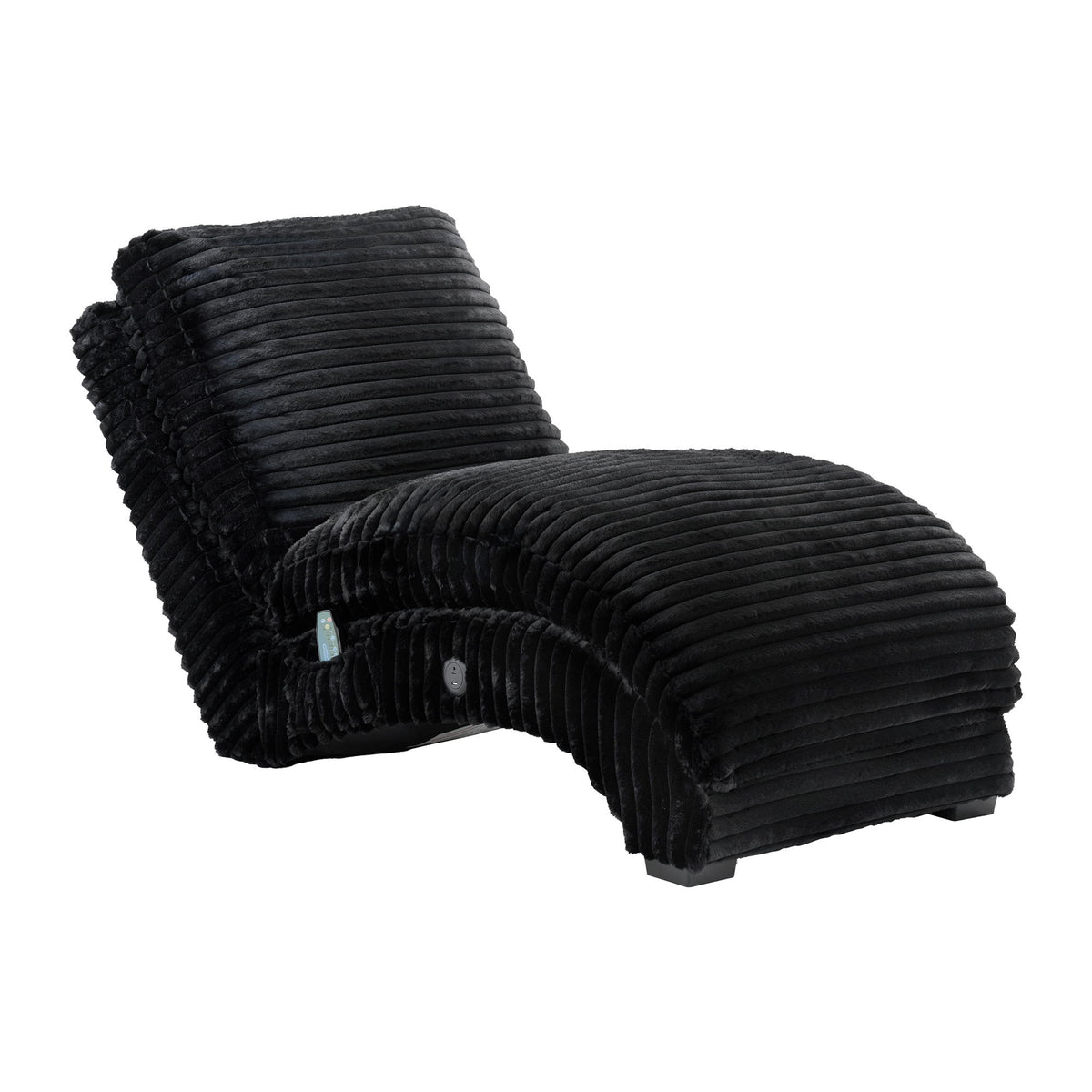 Nori Chaise With Heat Massage, USBC, LED in Black by Elements International, view 2