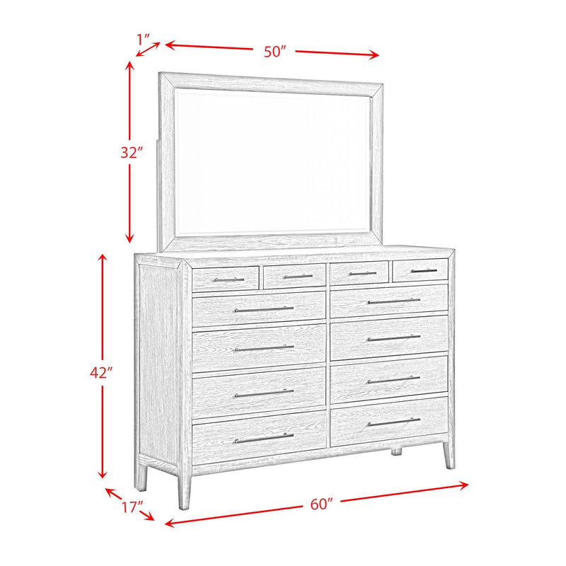 Versailles - Contemporary 12 Drawer Dresser & Mirror Set