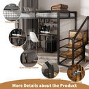 Full Size Loft Bed With Desk & Wardrobe Heavy Frame, Built In Staircase, Storage Rack & Shelves Gaming Bed - Black