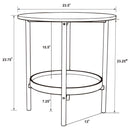 Delfin - Round Glass Top Side End Table - Black And Brown