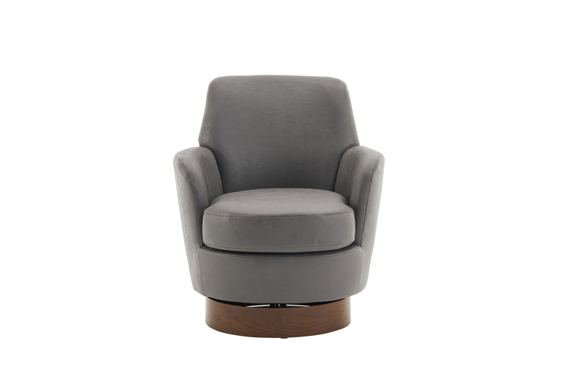 Polyester Swivel Barrel Chair, Swivel Accent Chairs Armchair For Living Room, Reading Chairs For Bedroom Comfy, Round Barrel Chairs With Gold Stainless Steel Base