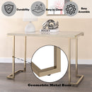 Boice II - Faux Marble Top Sofa Table - White / Champagne