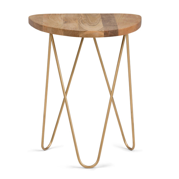Patrice - Metal and Wood Accent Table - Natural / Gold