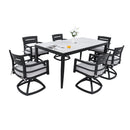 Modern Outdoor Patio Dining Set With Table And Chairs With Sunbrella Cushions