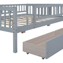 Full Size Daybed Wood Bed with Two Drawers, Gray