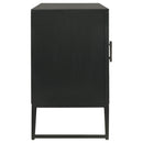 Riddell - 4 Door Wood Reeding Accent Cabinet - Matte Black