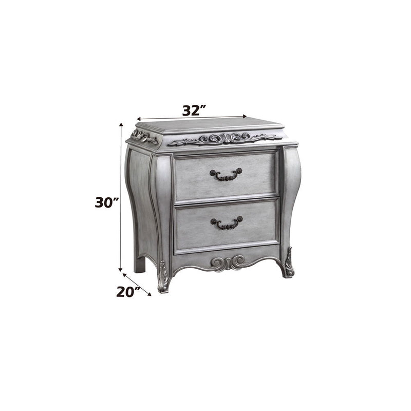 Leonora - Nightstand - Vintage Platinum