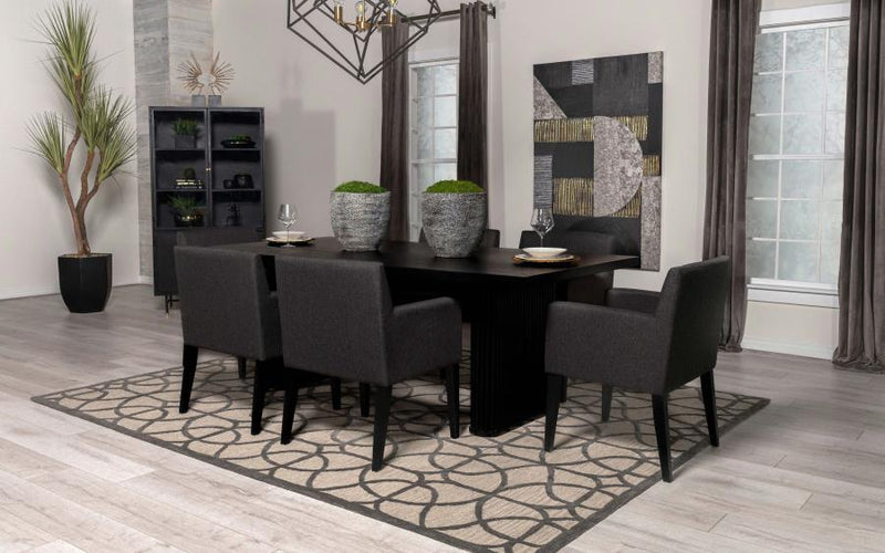 Catherine - Rectangular Wood Dining Table - Black