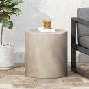 Cylindrical Design, Outdoor Lightweight Concrete Side Table