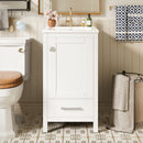 Bathroom Vanity With Ceramic Sink, Soft Close Drawers, Door Organizer, Divider Drawer, Adjustable Foot Pads