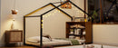 Bed House Frame With Shelves And Lights