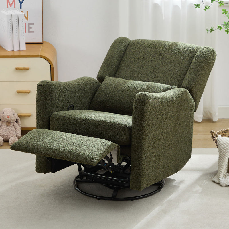 Wide Wingback Swivel Rocker Recliner Chair For Living Room
