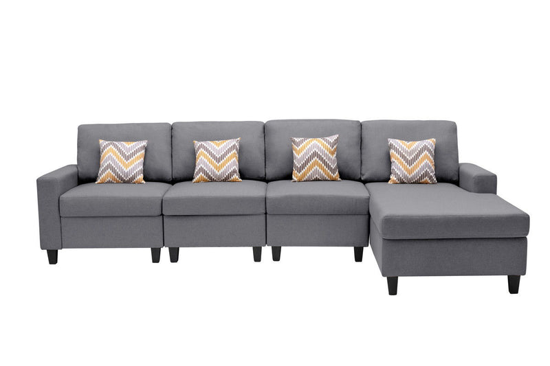 Nolan - 4 Piece Reversible Sectional Sofa Chaise With Interchangeable Legs