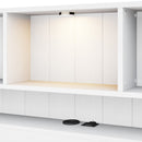 Platform Bed With Bookcase Headboard, Built-In Downlight, Charging Station, And 2 Side Drawers