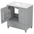 Freestanding Bathroom Vanity With Sink, Soft Close Door, 3 Drawers