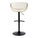 Symphony - Mid Century Modern Adjustable Barstool With Swivel With Rounded T Footrest (Set of 2)