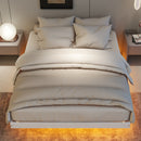 Full Size Floating Bed with LED Lights Underneath,Modern Full Size Low Profile Platform Bed with LED Lights,White