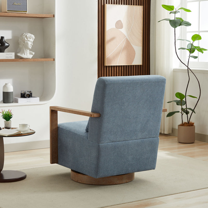 Swivel Modern Upholstered Accent Chair With Armrests