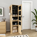 360 Degrees Rotating Makeup Cabinet With Full-Length Mirror, Jewelry Storage