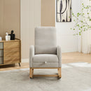 Rocking High Back Glider Chair With Retractable Footrest, Side Pocket