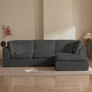 Cloud Sectional Couch, Convertible With Ottoman, 3 Seater Modular Design