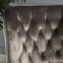 Elegant Velvet Club Chair With Handcrafted Details - Gray