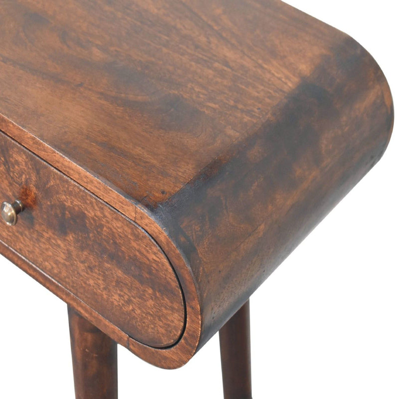 Curved Edge Console Table - Walnut