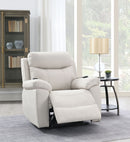 Chriki Beige Polished Microfiber Power Motion Recliner with Lift, Heating & Massage Chair