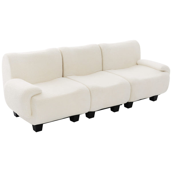 3 Seater Sofa Couch With Curved Armrests
