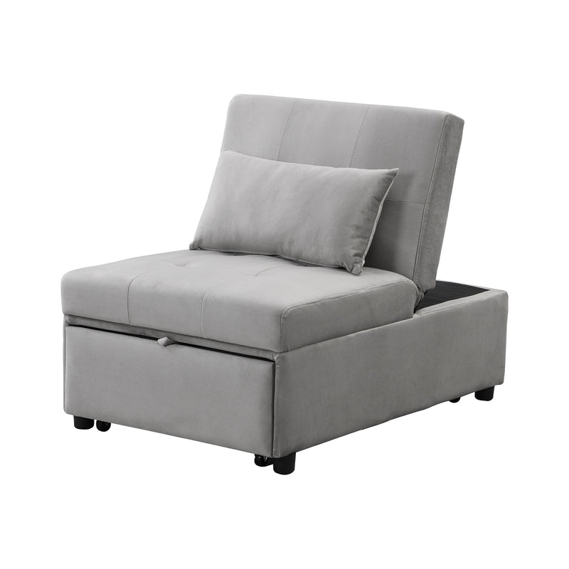 Folding Ottoman Sofa Bed - Gray Fabric