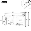 Bathroom Vanity Cabinet Only, 3 Drawers & 4 Doors With Double Layer Shelves - White