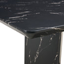 Modern Dining Table With Marbled Design For Luxurious Elegance - Black