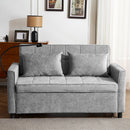 Pull-Out Sleeper Sofa With Reversible Backrest Cushion, Side Pockets, 2 USB Ports And A Phone Holder For Living Room