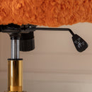 Office Chair, Artificial Rabbit Hair Home Office Chair With Golden Metal Base, Adjustable Desk Chair Swivel Office Chair, Vanity Chair