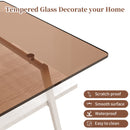 Rectangle Coffee Table, Tempered Glass Tabletop Modern Table For Living Room