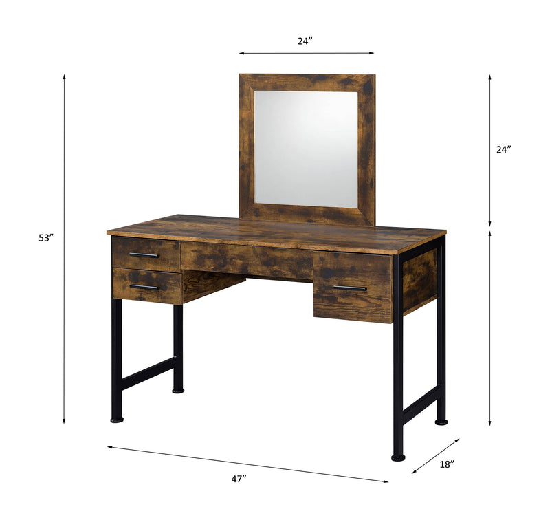 Juvanth - Rustic Vanity Desk Mirror - Oak