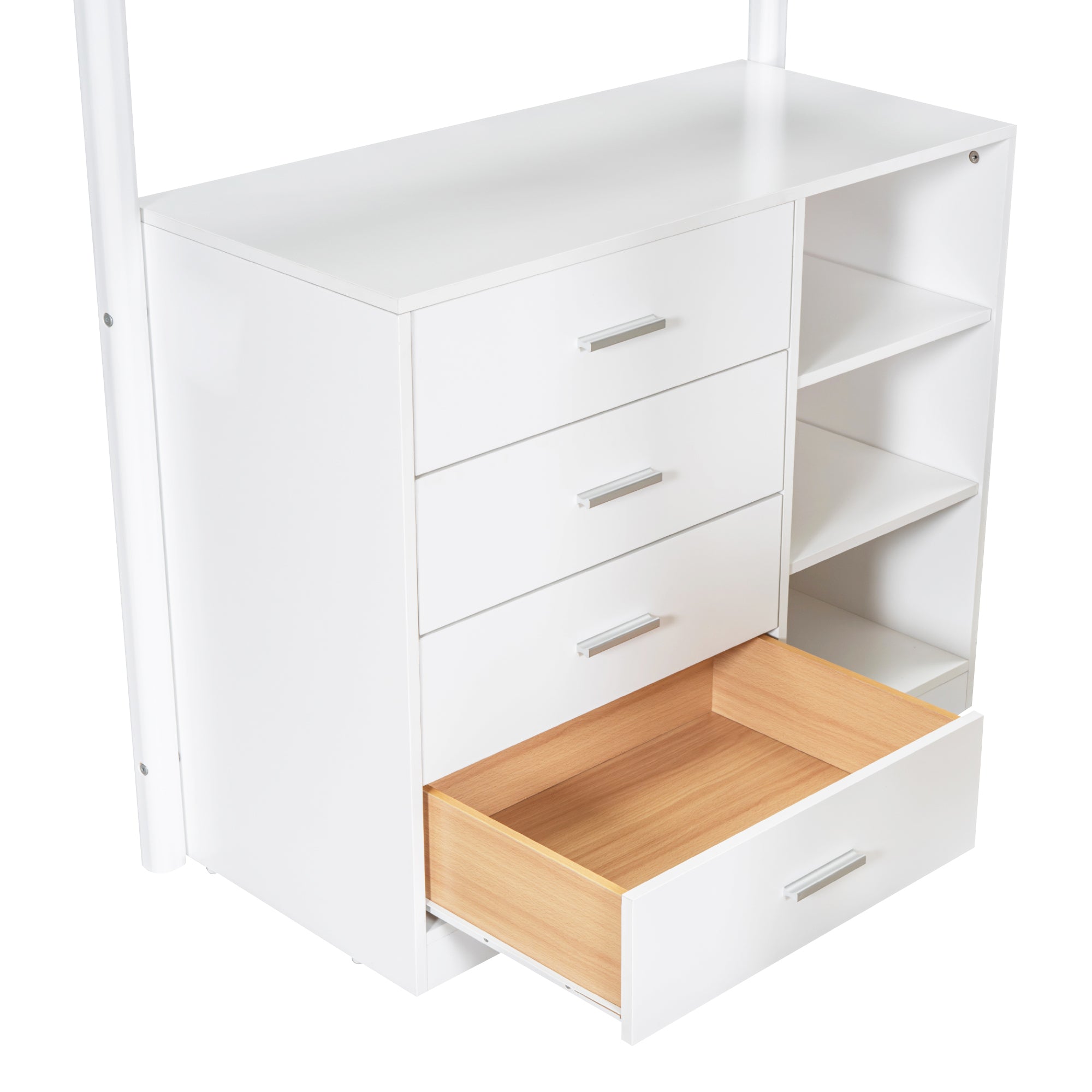 Twin Size Teddy FleeceLoft Bed Wood Bed, White - Atlantic Fine Furniture Melbourne FL