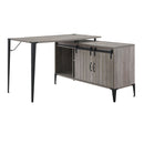 Zakwani - Writing Desk With USB - Gray Oak & Black