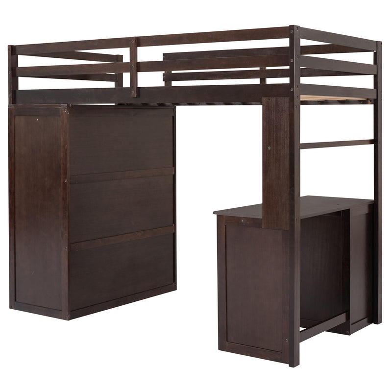 Loft Bed With Drawers, Desk, And Wardrobe