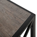Industrial Style Coffee Table For Bedroom & Living Room With Tempered Glass & Wood Grain - Wood