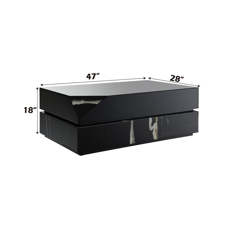 Drisana - Coffee Table - Black Mirrored