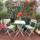 3 Piece Patio Bistro Set Of Foldable Square Table And Chairs