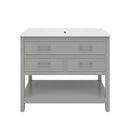 Bathroom Vanity With Ceramic Sink, Tip Out Tray & 2 Full Extension Drawers