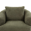 360° Swivel Barrel Sofa Chair With Throw Pillow, Chenille Upholstered Accent Chair