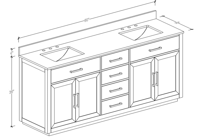 Bathroom Vanity With Double Sink, Freestanding Modern Bathroom Vanity With Soft - Close Cabinet And 3 Drawers, Solid Wood Bathroom Storage Cabinet With Quartz Countertop