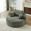 Single Swivel Chair, Fluffy Modern Sleeper, 360 Degree Swivel Chair For Living Room - Green