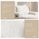 Oversized Chaise Lounge Indoor Rabbit Fur Sofa Bed With Storage Ottoman And Armrests Cup Holders With Deep Seat